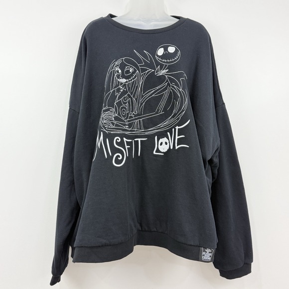 Oh My Disney Nightmare Before Christmas Sweatshirt Womens 2X Misfit Love Reverse - Picture 1 of 16